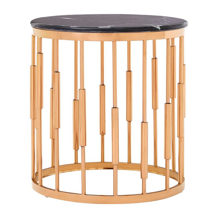 Copper and on sale marble side table